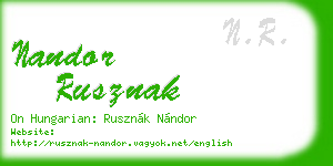nandor rusznak business card