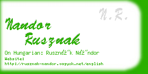 nandor rusznak business card